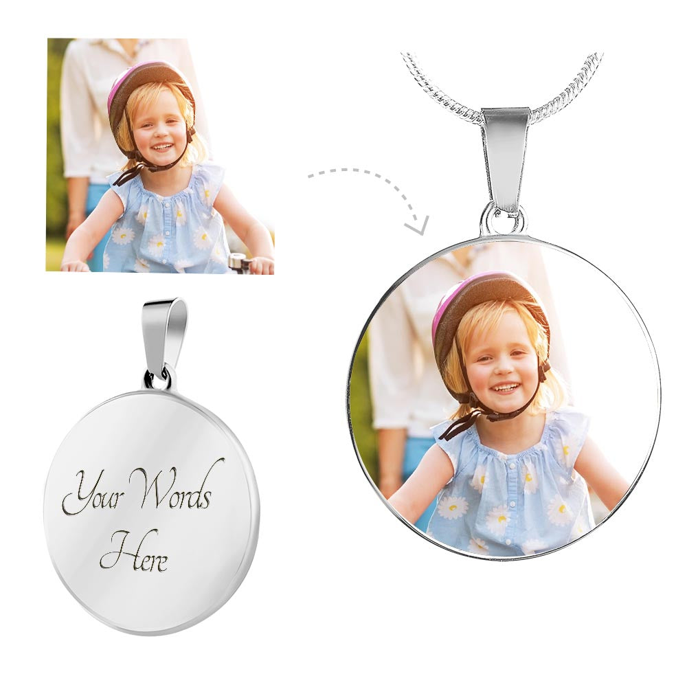 Luxury Circle Necklace - Customizable with picture & your words