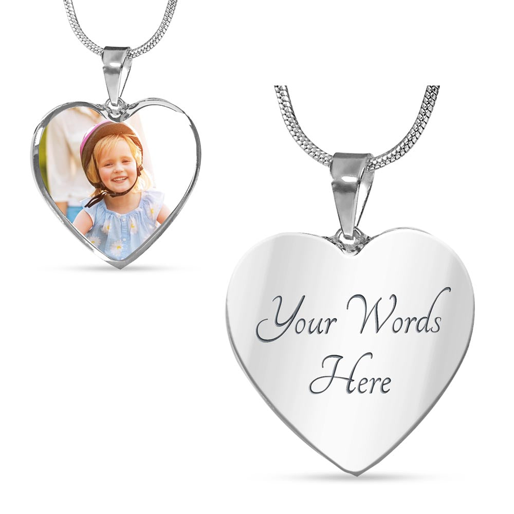 Luxury Heart Necklace - Customizable with picture & your own words