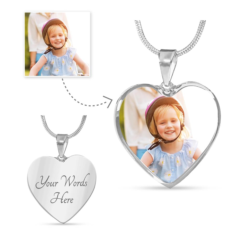 Luxury Heart Necklace - Customizable with picture & your own words