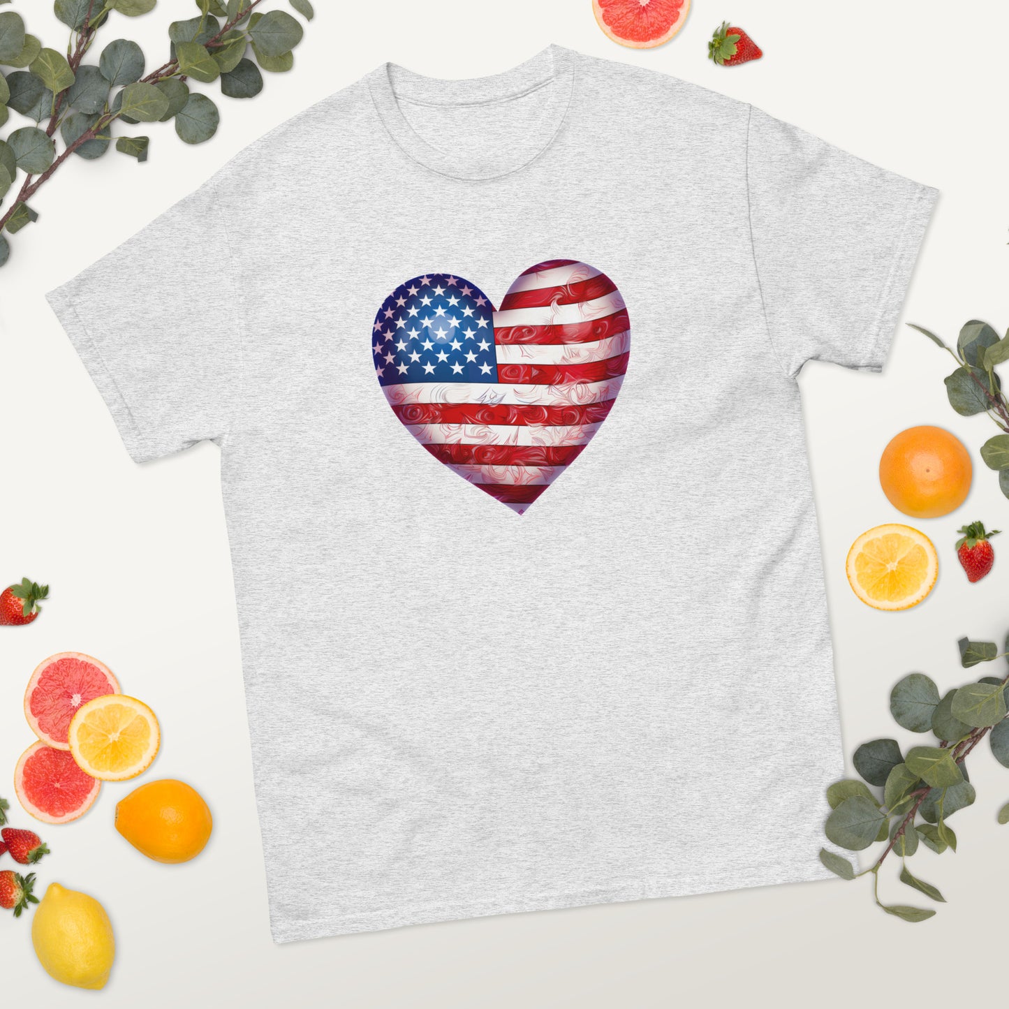 American Flag Heart - 4th of July - America classic tee