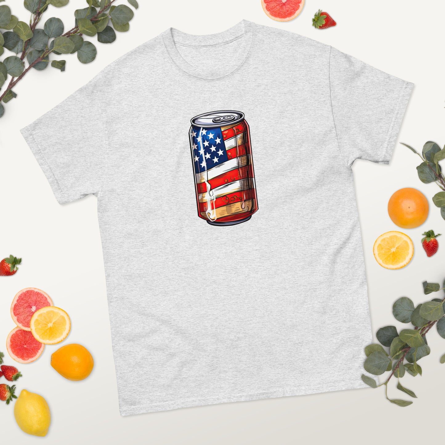 American Flag Beer Can - 4th of July - America classic tee