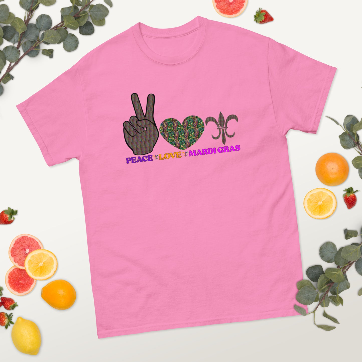 Peace Love Mardi Gras classic tee