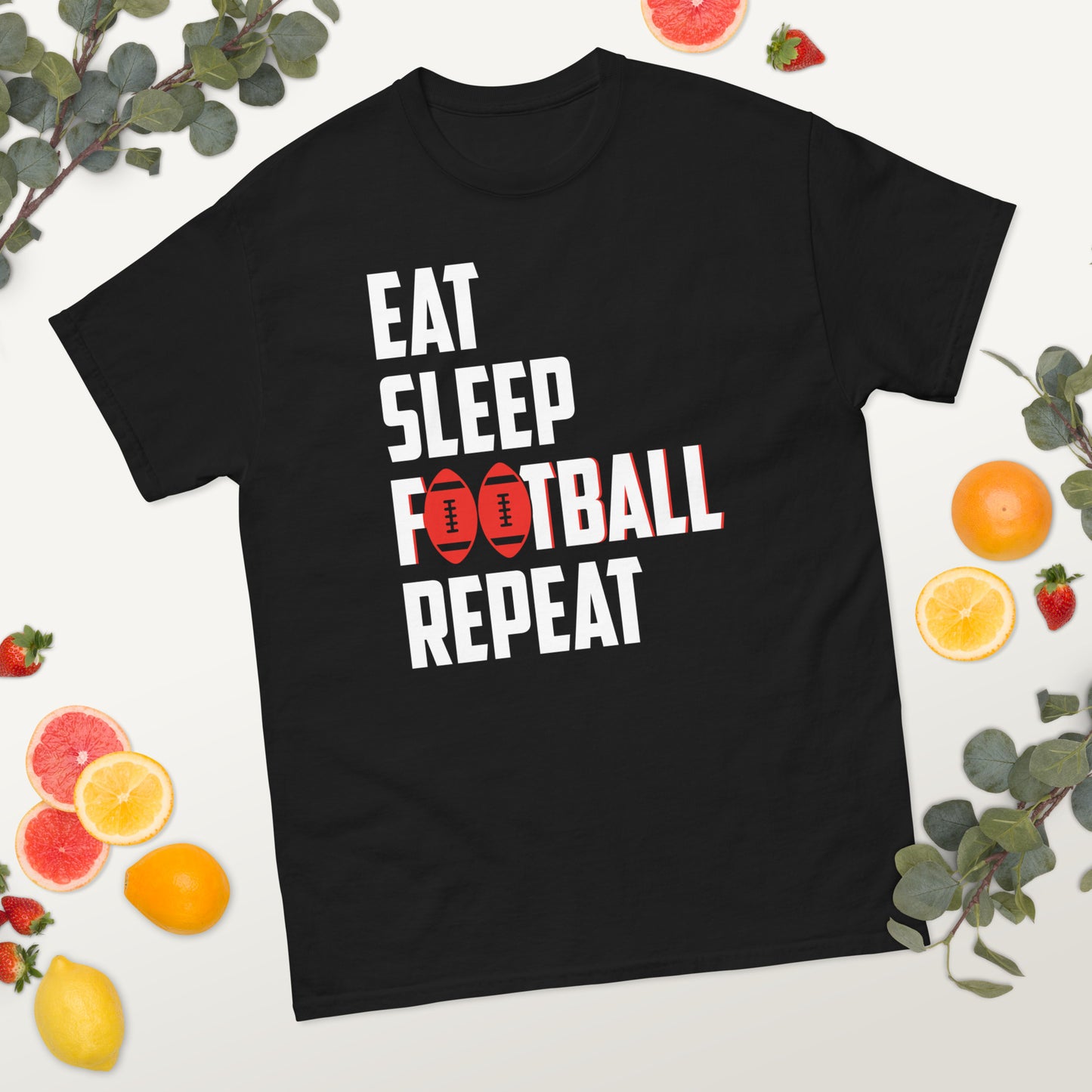 Eat Sleep Football Repeat classic tee