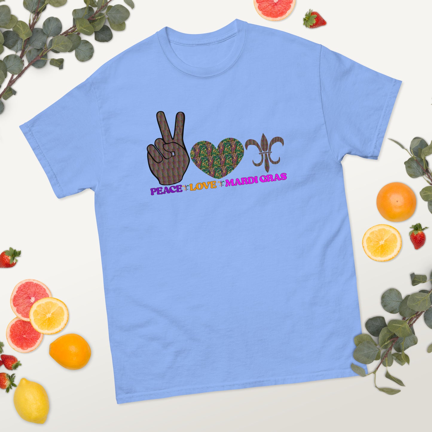 Peace Love Mardi Gras classic tee