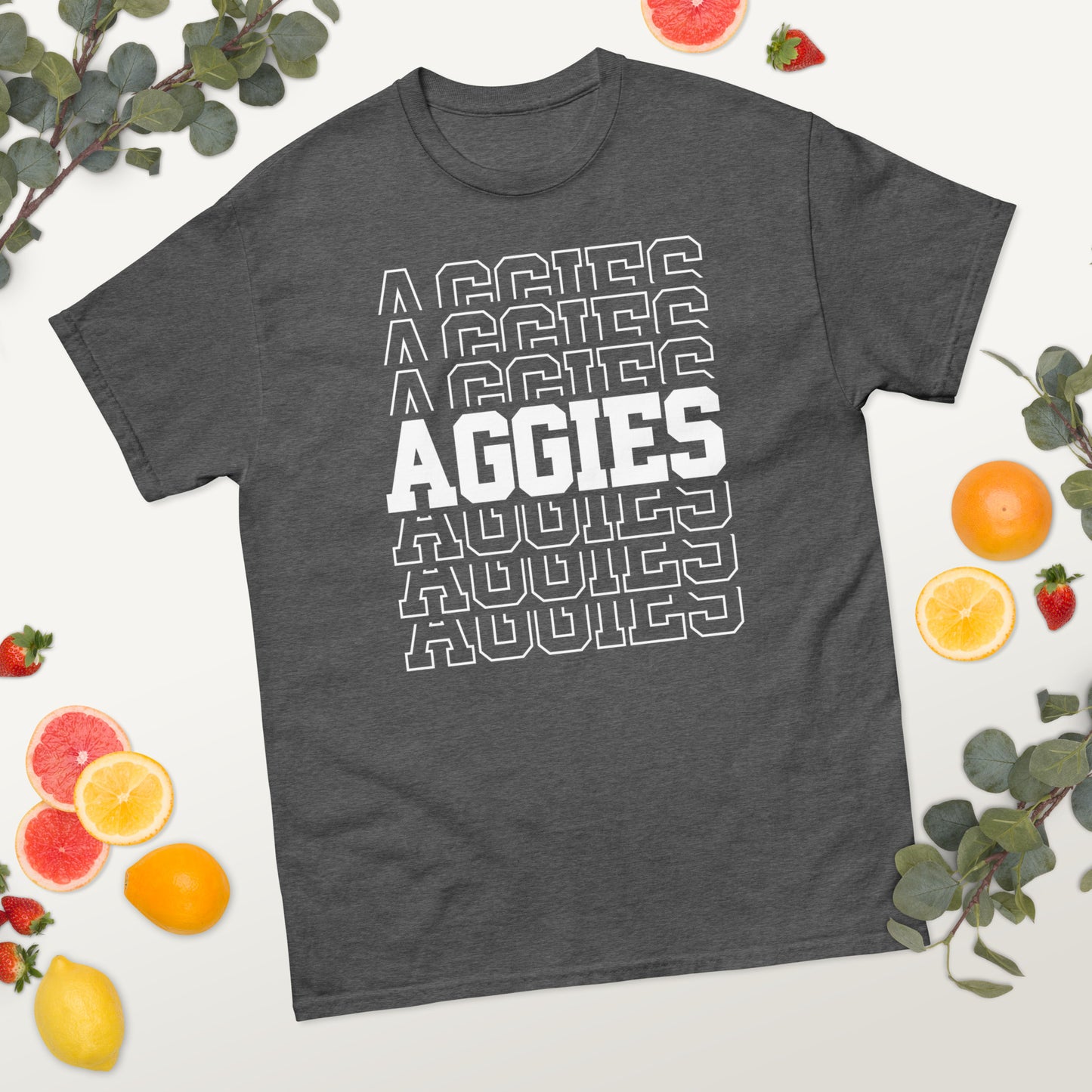 Aggies Stacked Football Basketball Baseball Men's classic tee