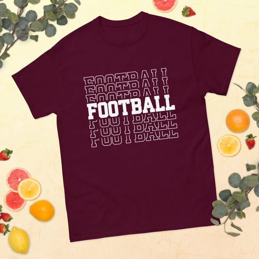 Football Stacked Letters Men's classic tee