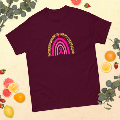 Breast Cancer Awareness Leopard Rainbow Tee