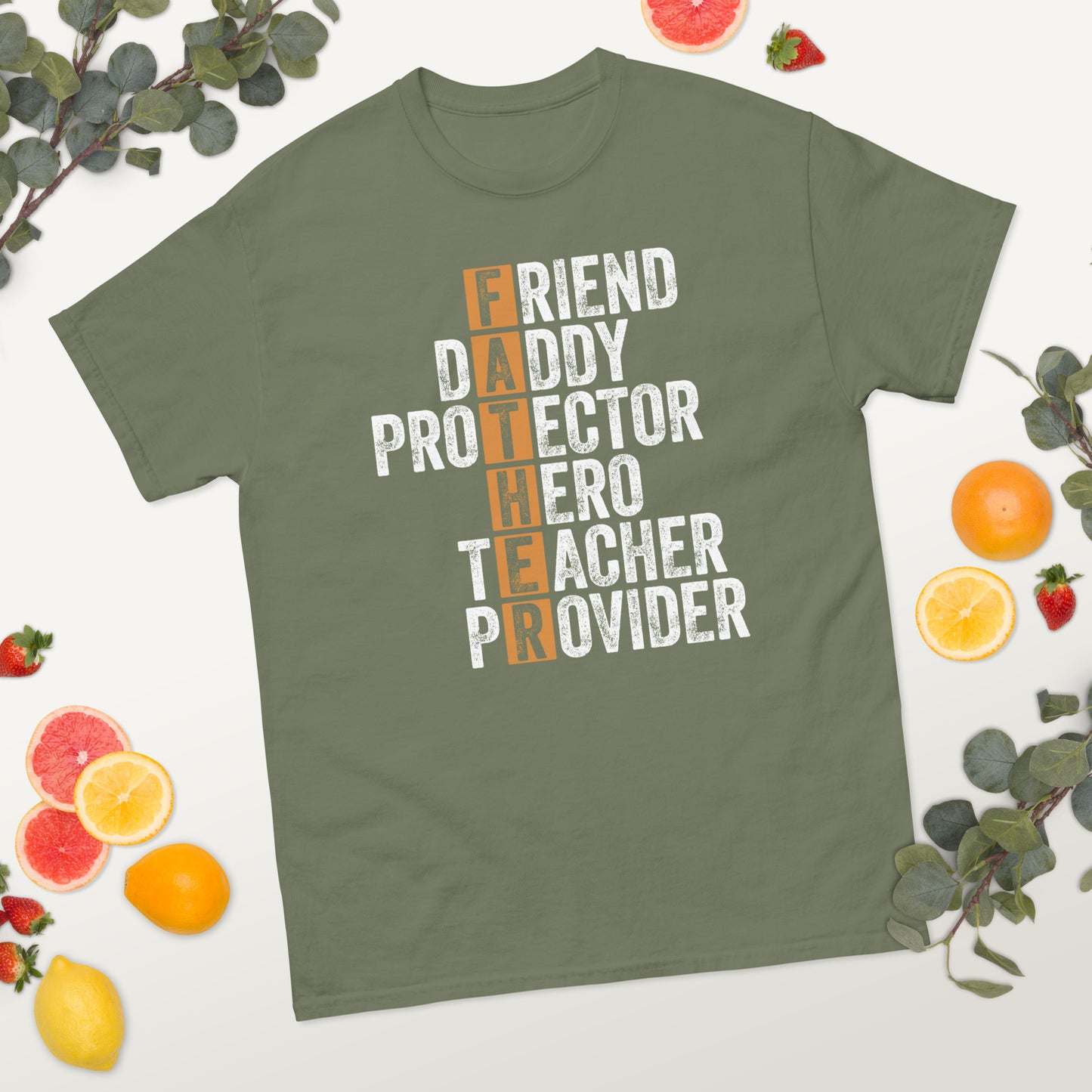 Father - Friend Daddy Protector Hero Teacher Provider - Father's Day classic tee