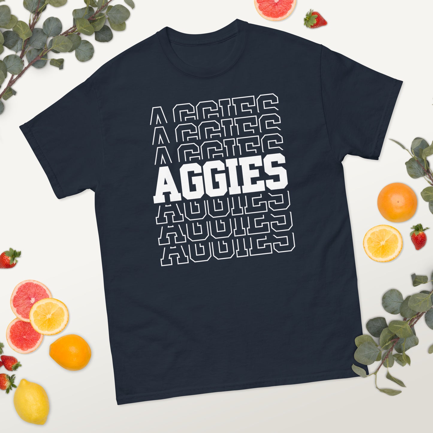 Aggies Stacked Football Basketball Baseball Men's classic tee