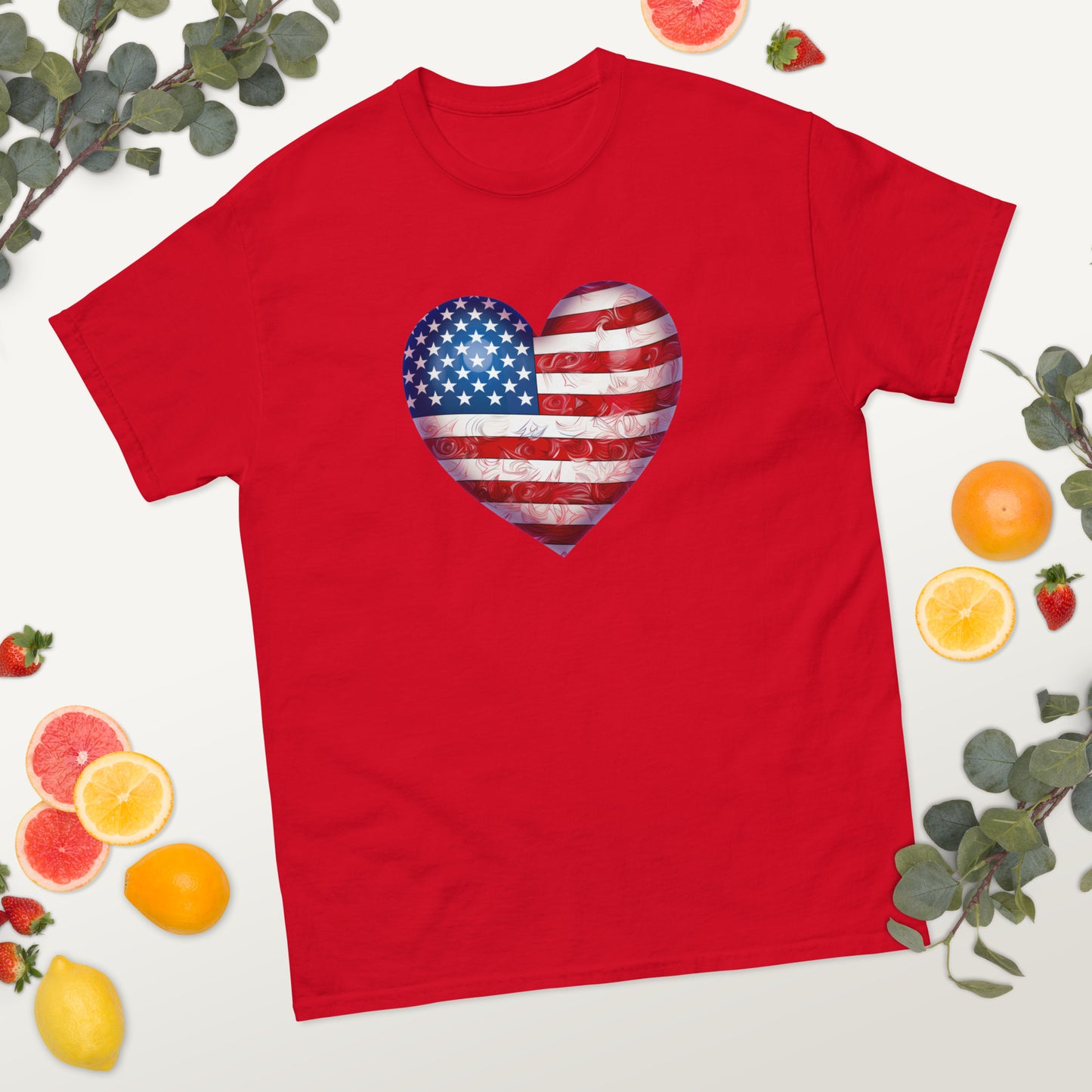 American Flag Heart - 4th of July - America classic tee