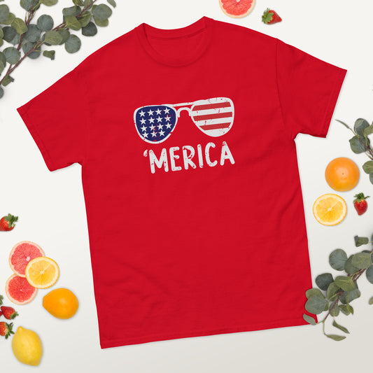 'Merica American Flag Sunglasses - 4th of July - America classic tee