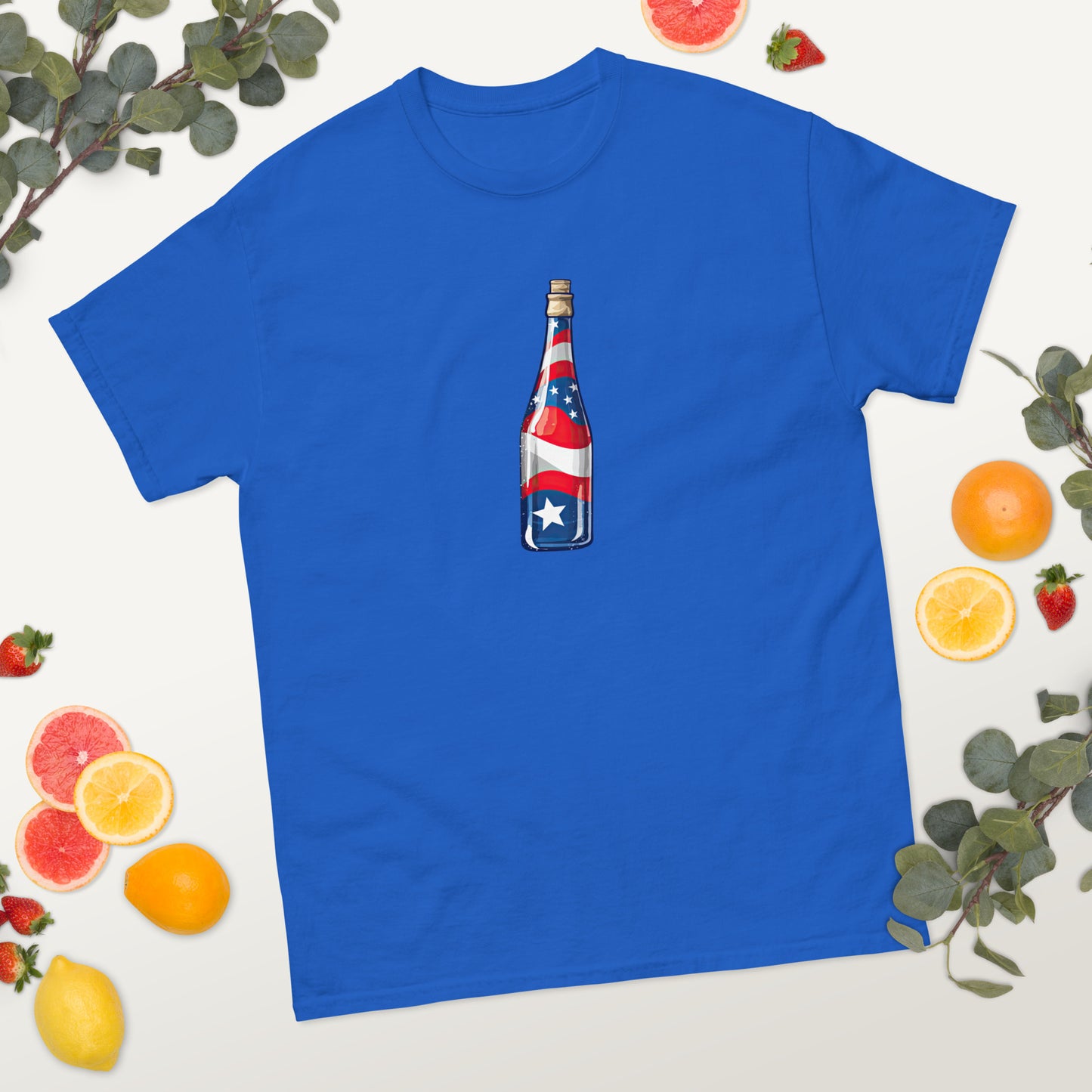 American Flag Champagne Bottle - 4th of July - America classic tee