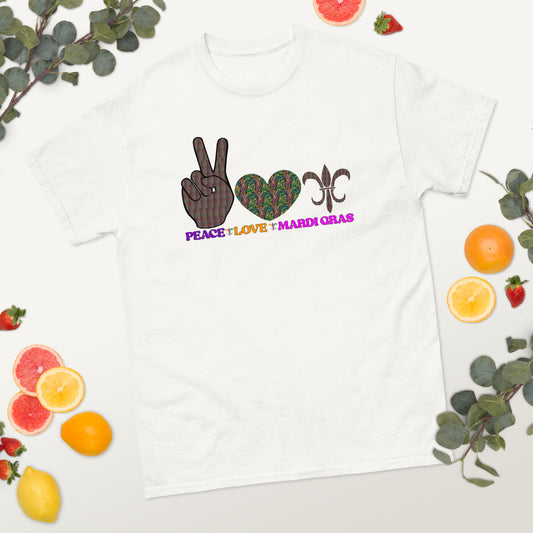 Peace Love Mardi Gras classic tee