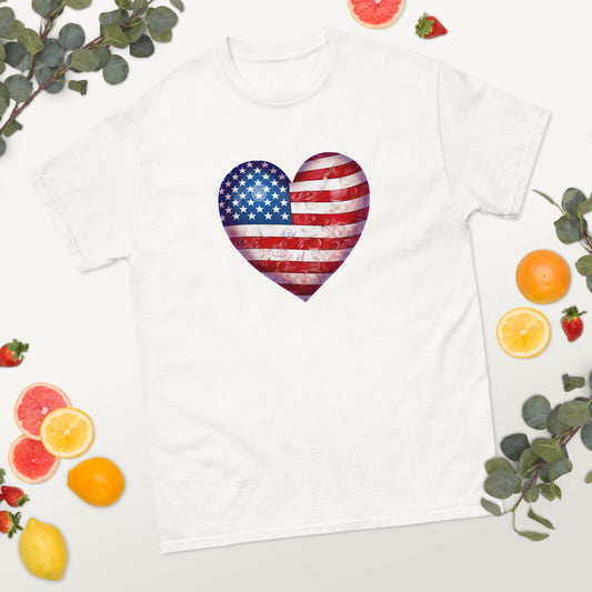 American Flag Heart - 4th of July - America classic tee