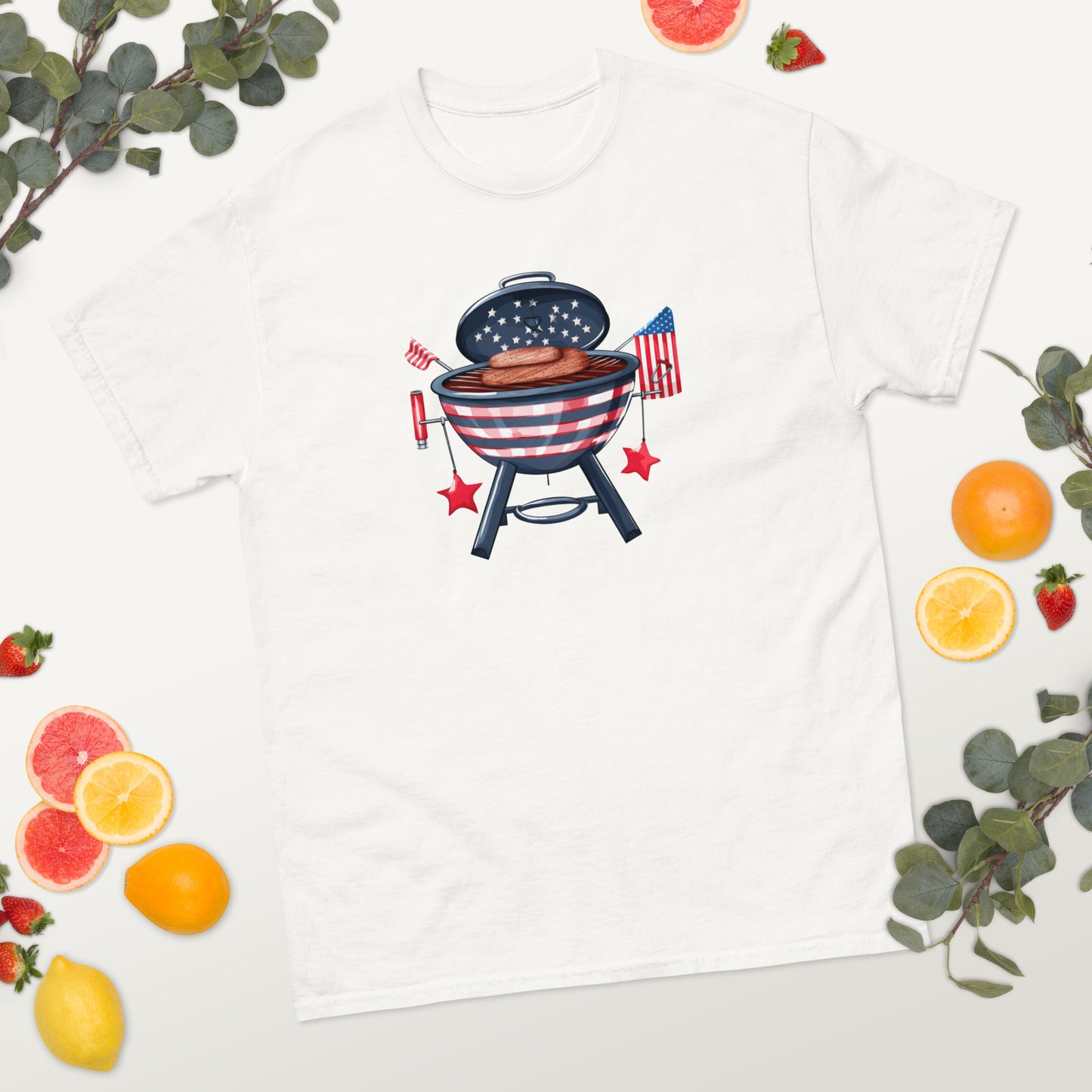 July 4 BBQ Pit - 4th of July - America classic tee