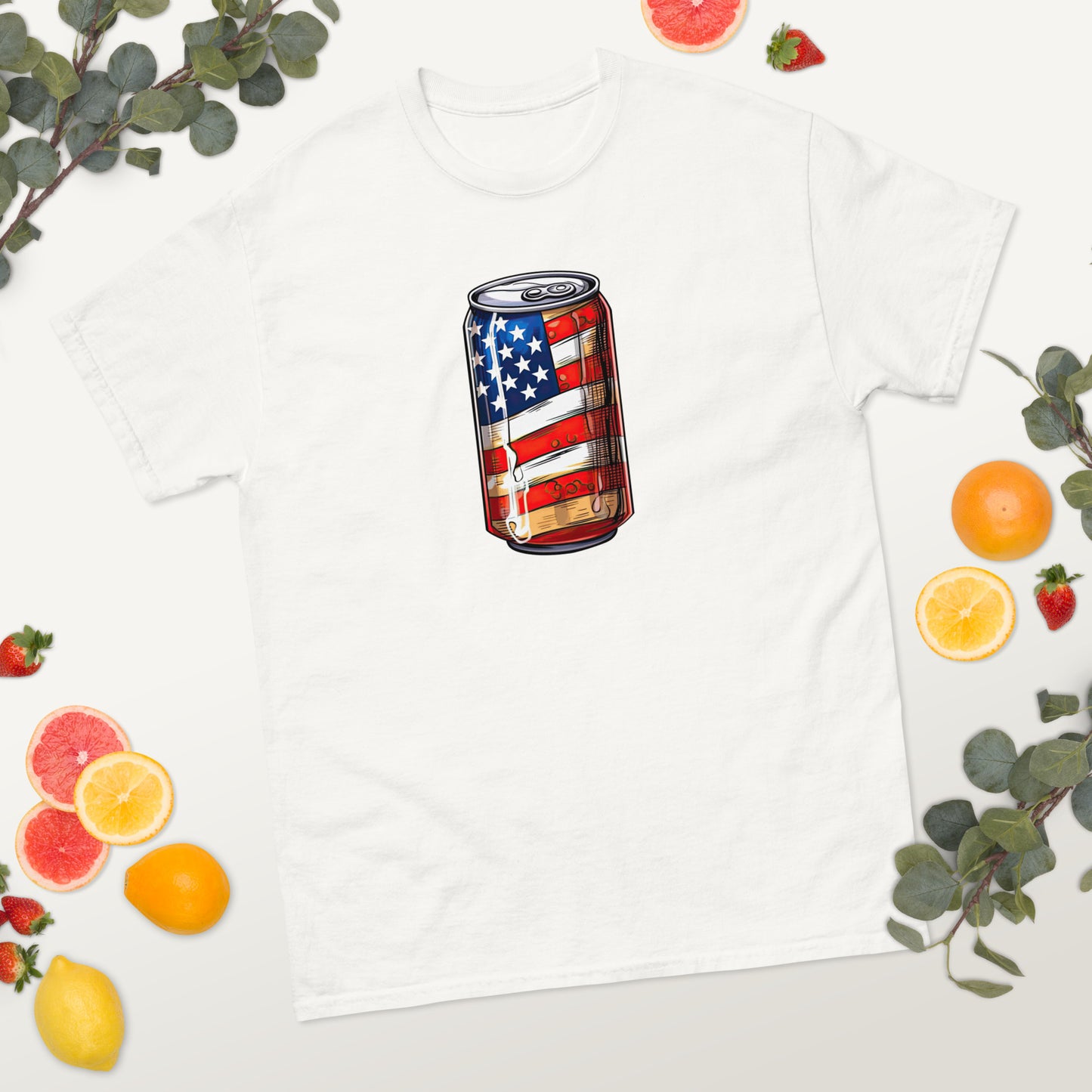 American Flag Beer Can - 4th of July - America classic tee