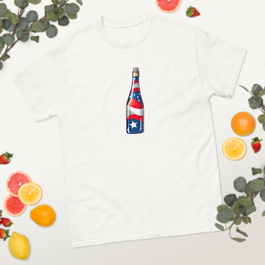 American Flag Champagne Bottle - 4th of July - America classic tee