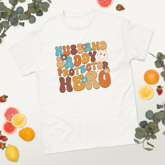 Husband Daddy Protector Hero - Father's Day classic tee