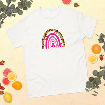 Breast Cancer Awareness Leopard Rainbow Tee