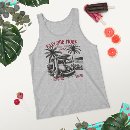 Explore More Surf Club Tropical Vibes Men's Summer Tank Top