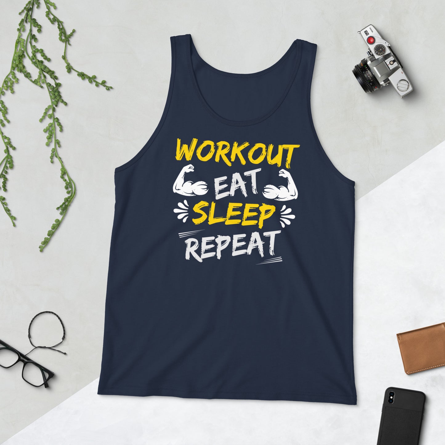 Workout Eat Sleep Repeat Gym Men's Tank Top