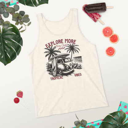 Explore More Surf Club Tropical Vibes Men's Summer Tank Top