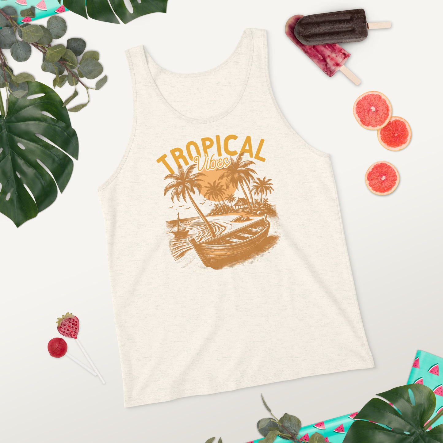 Tropical Vibes Men's Summer Tank Top