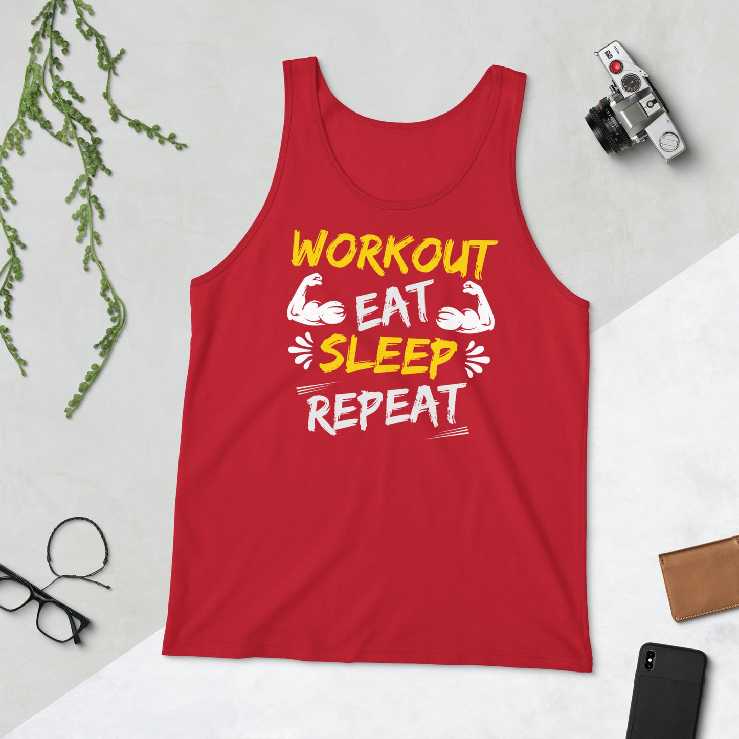 Workout Eat Sleep Repeat Gym Men's Tank Top