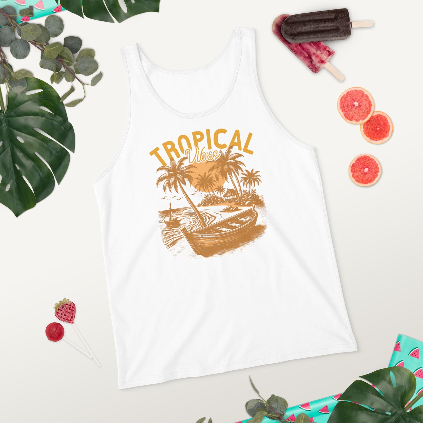 Tropical Vibes Men's Summer Tank Top