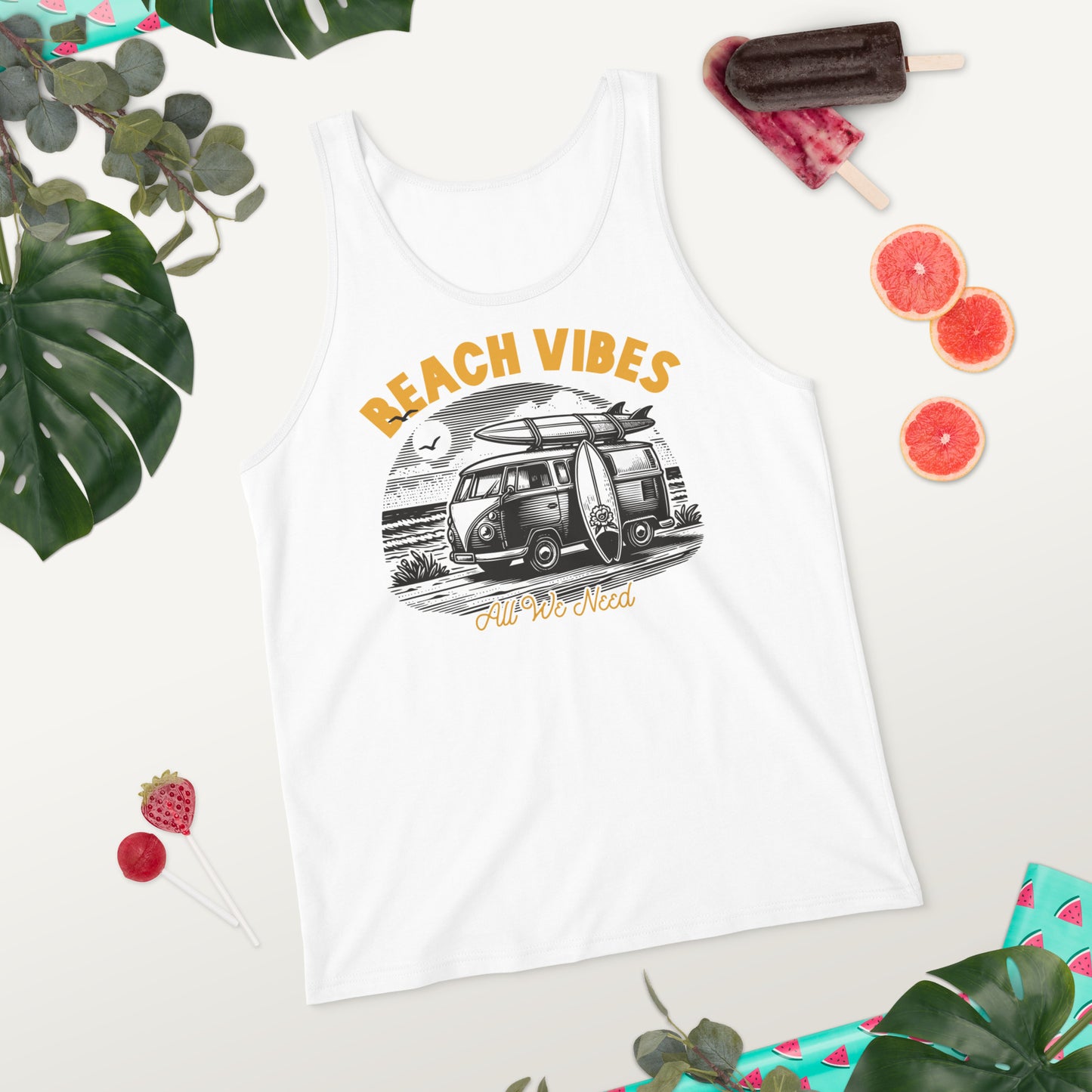 Beach Vibes is All We Need Men's Summer Tank Top