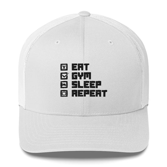 Eat Gym Sleep Repeat Trucker Cap - Variety of color combos available