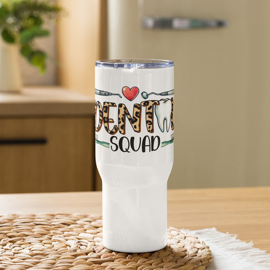 Dental Squad Travel Tumbler with a handle