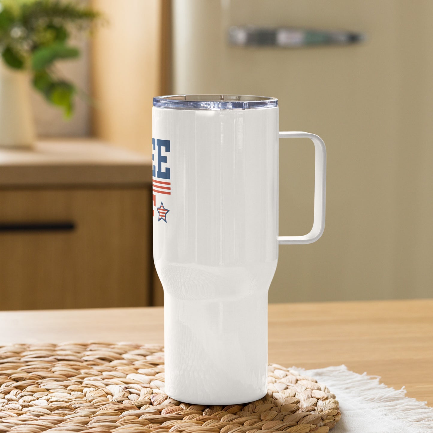 Free AF Fourth/4th of July Travel Tumbler with a handle