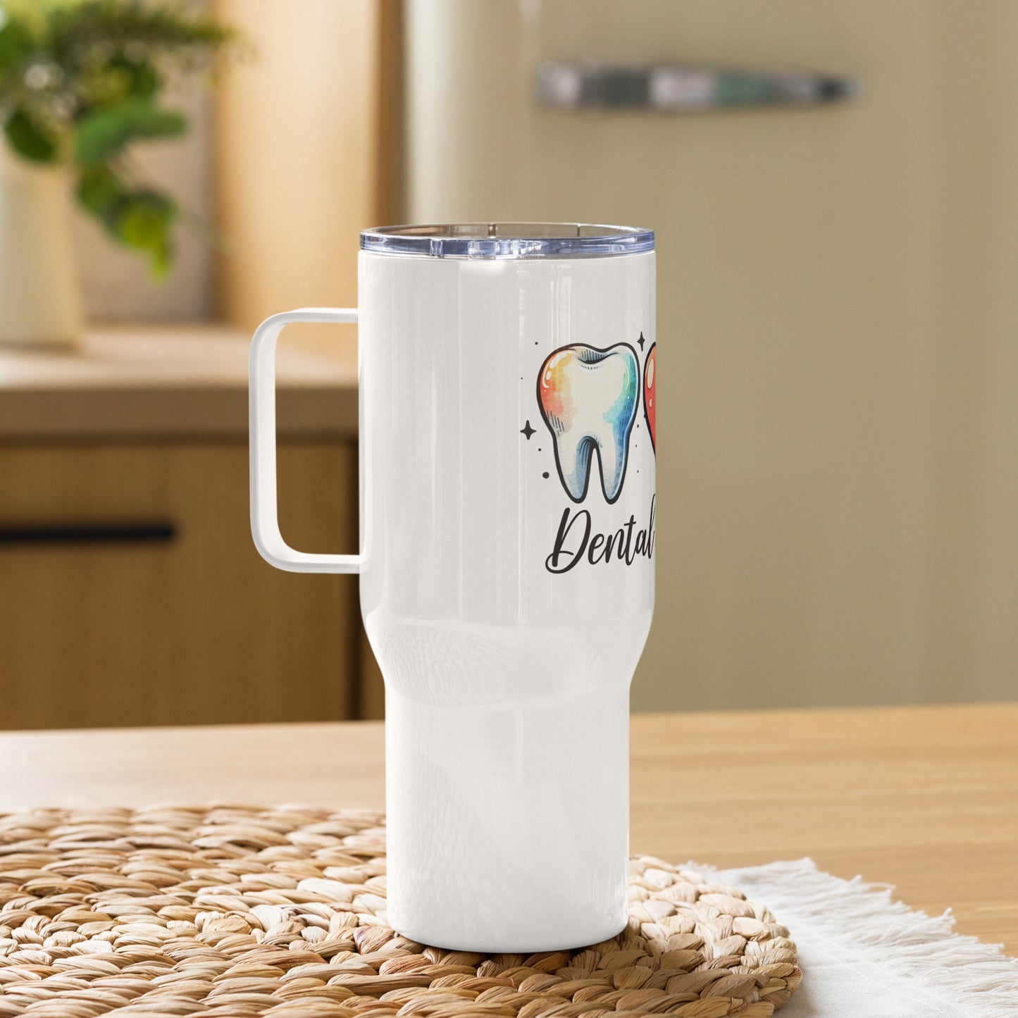 Dental Hygienist Travel Tumbler with a handle