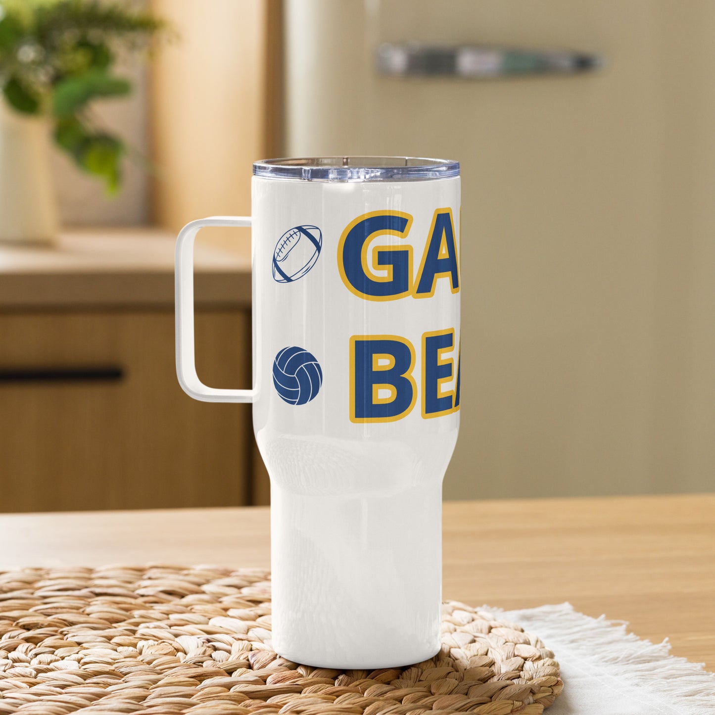 Gause Bears Sports - Football, Volleyball, Basketball, Track - Travel Tumbler with a handle