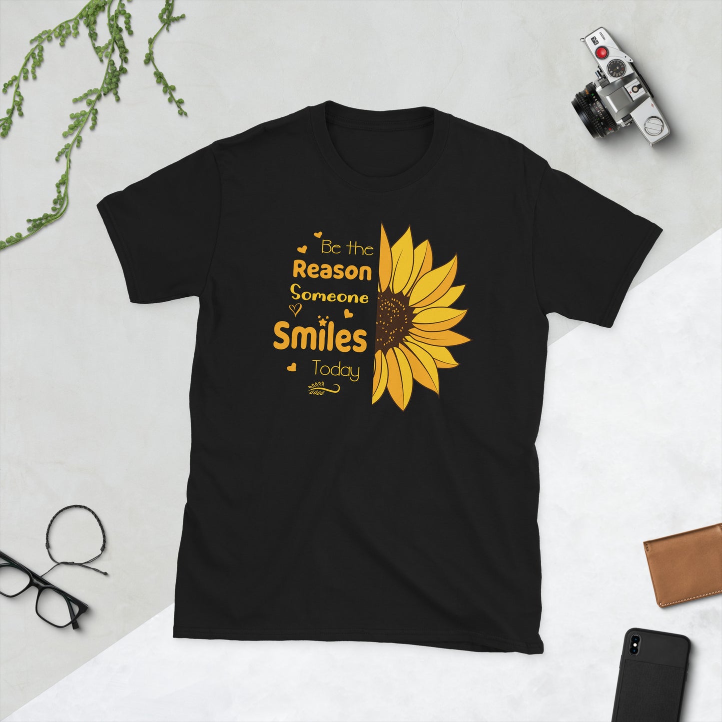 Be the Reason Someone Smiles Today Sunflower Short-Sleeve Unisex T-Shirt