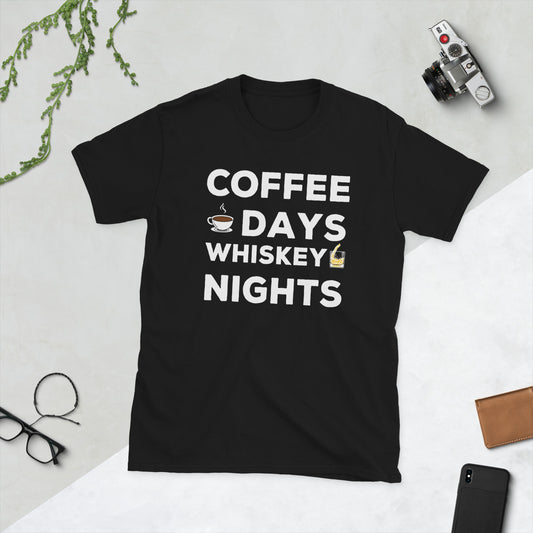 Coffee Days Whiskey Nights Short-Sleeve Unisex T-Shirt