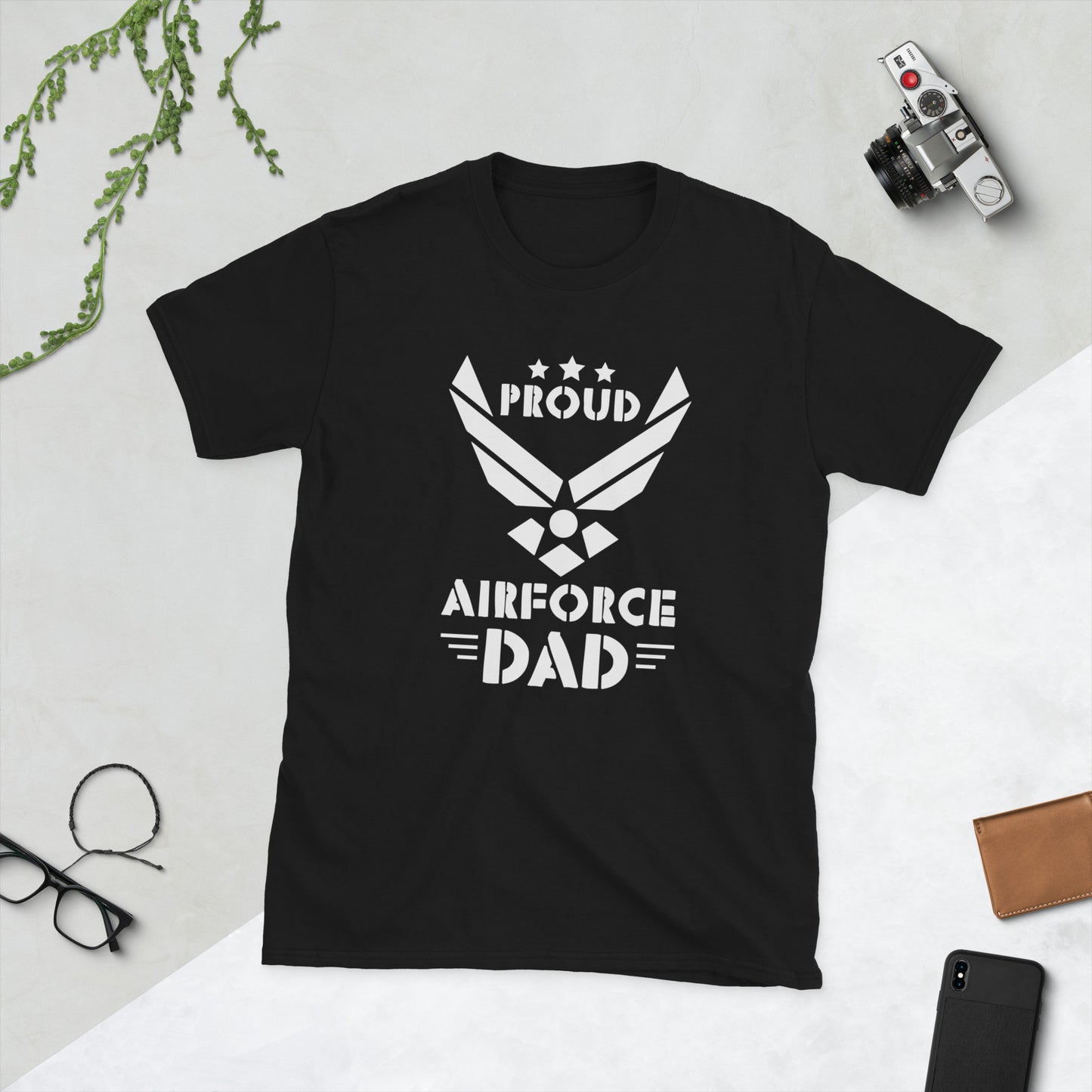 Proud Air Force Dad - Military Veteran Short-Sleeve Unisex T-Shirt