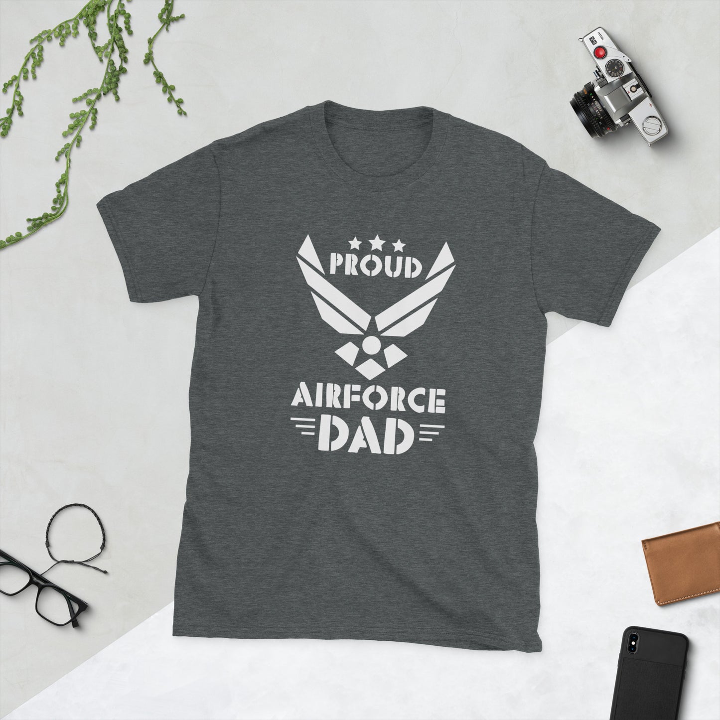 Proud Air Force Dad - Military Veteran Short-Sleeve Unisex T-Shirt