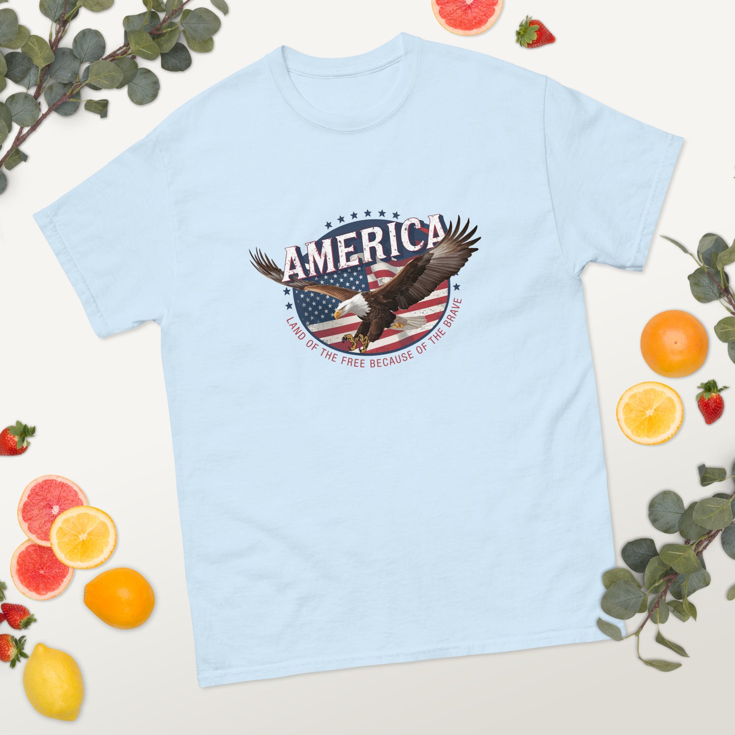 Land of the Free Because of the Brave - 4th of July - America classic tee