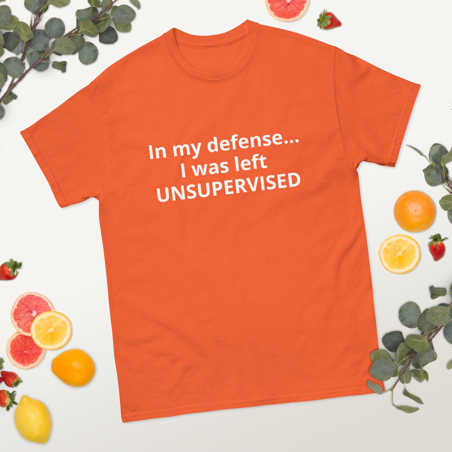 In my defense... I was left UNSUPERVISED Funny Unisex classic tee