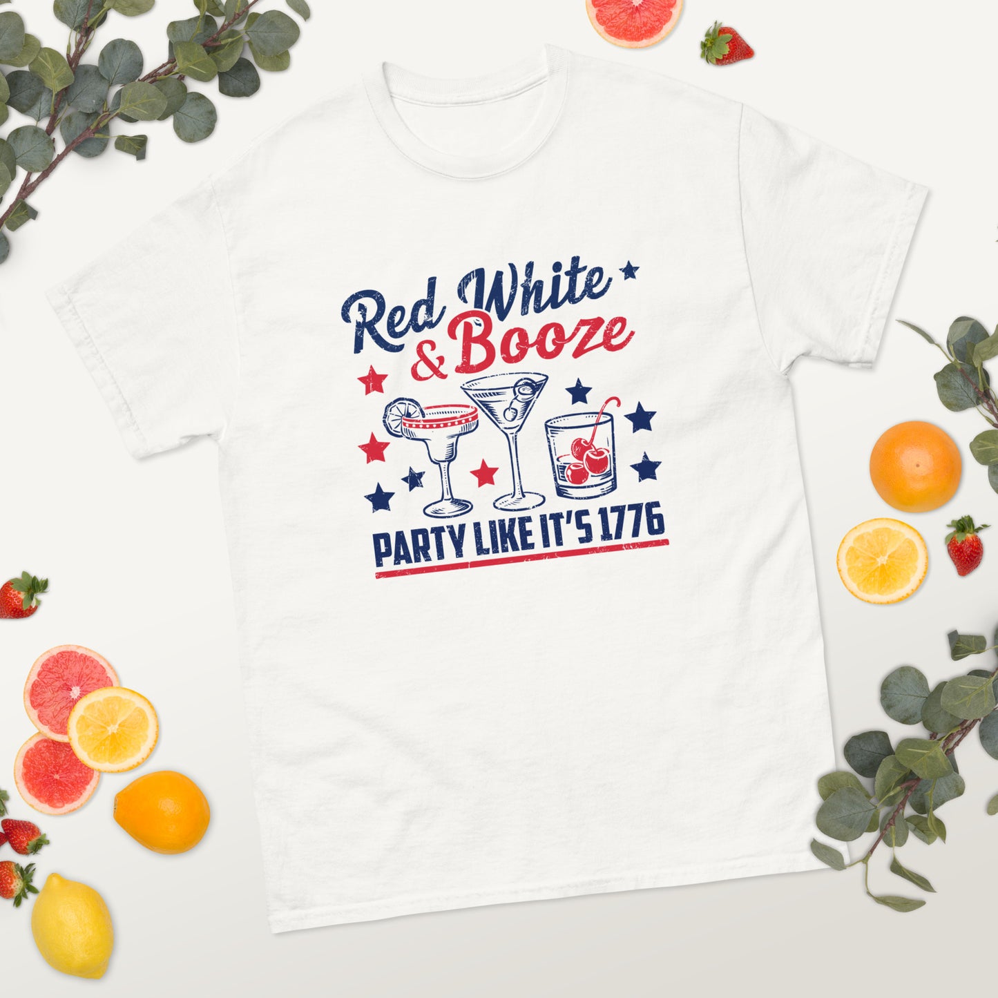 Red White & Booze Party Like it's 1776 - 4th of July - America classic tee