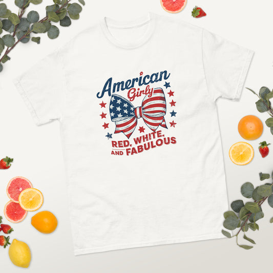 American Girly Red White & Fabulous - 4th of July - America classic tee