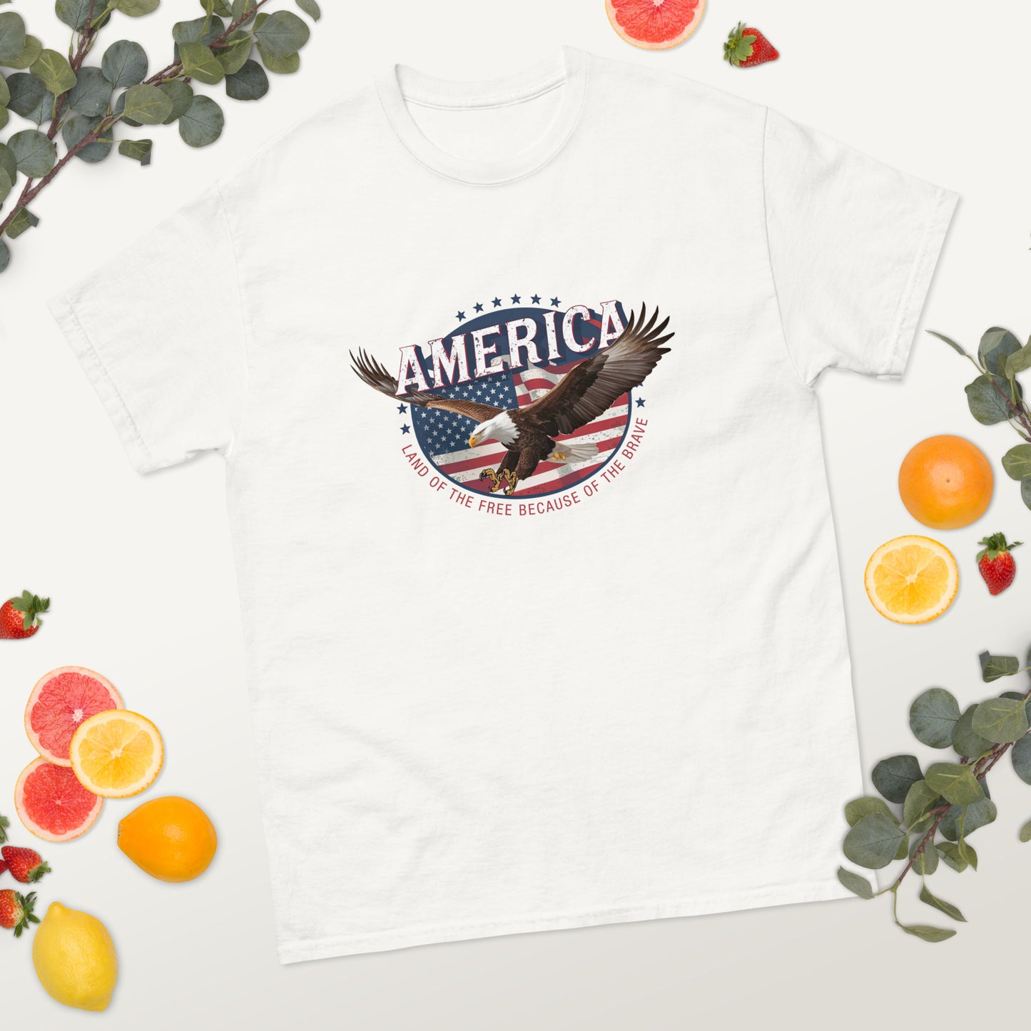 Land of the Free Because of the Brave - 4th of July - America classic tee