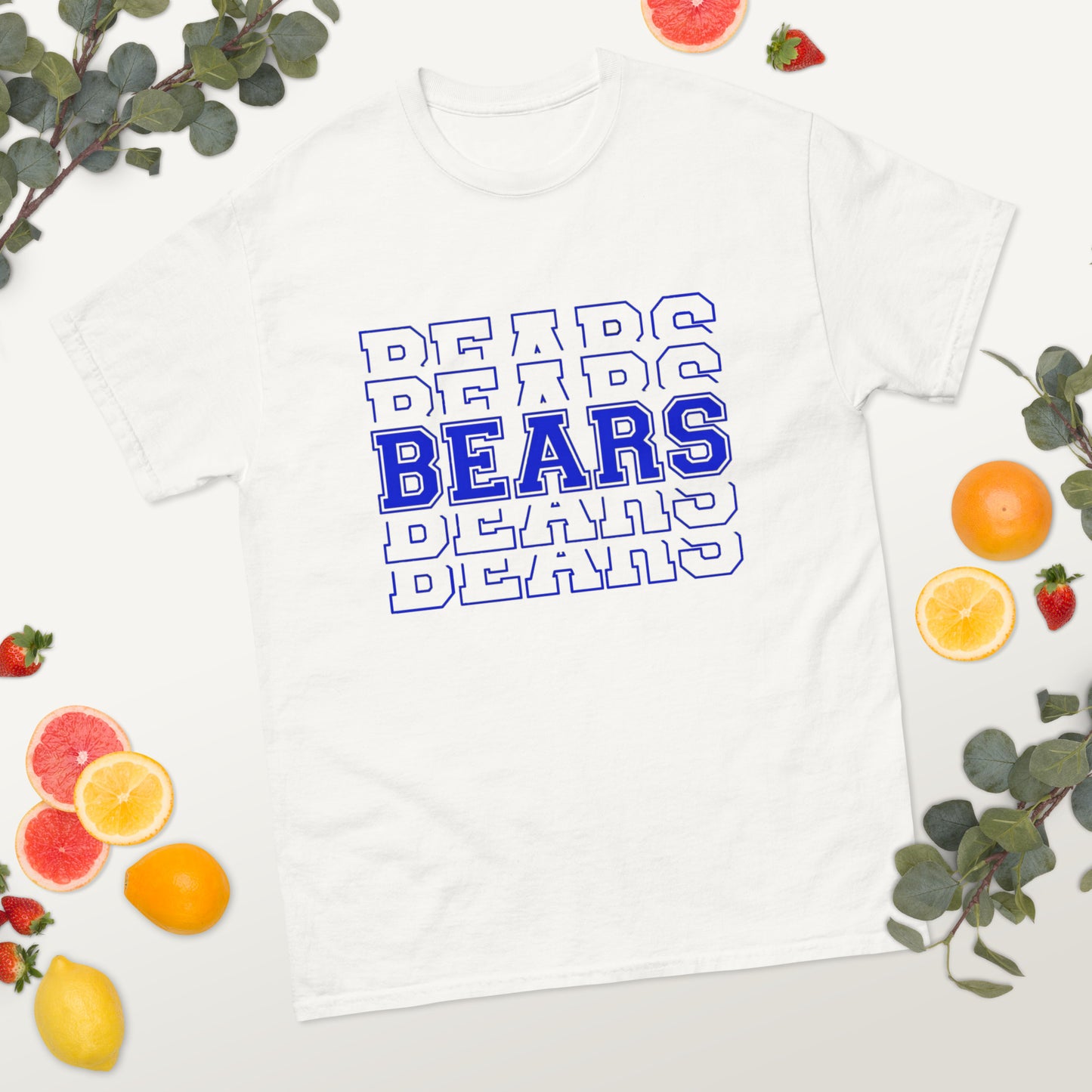 Gold and Blue Gause Bears Stacked Logo classic tee