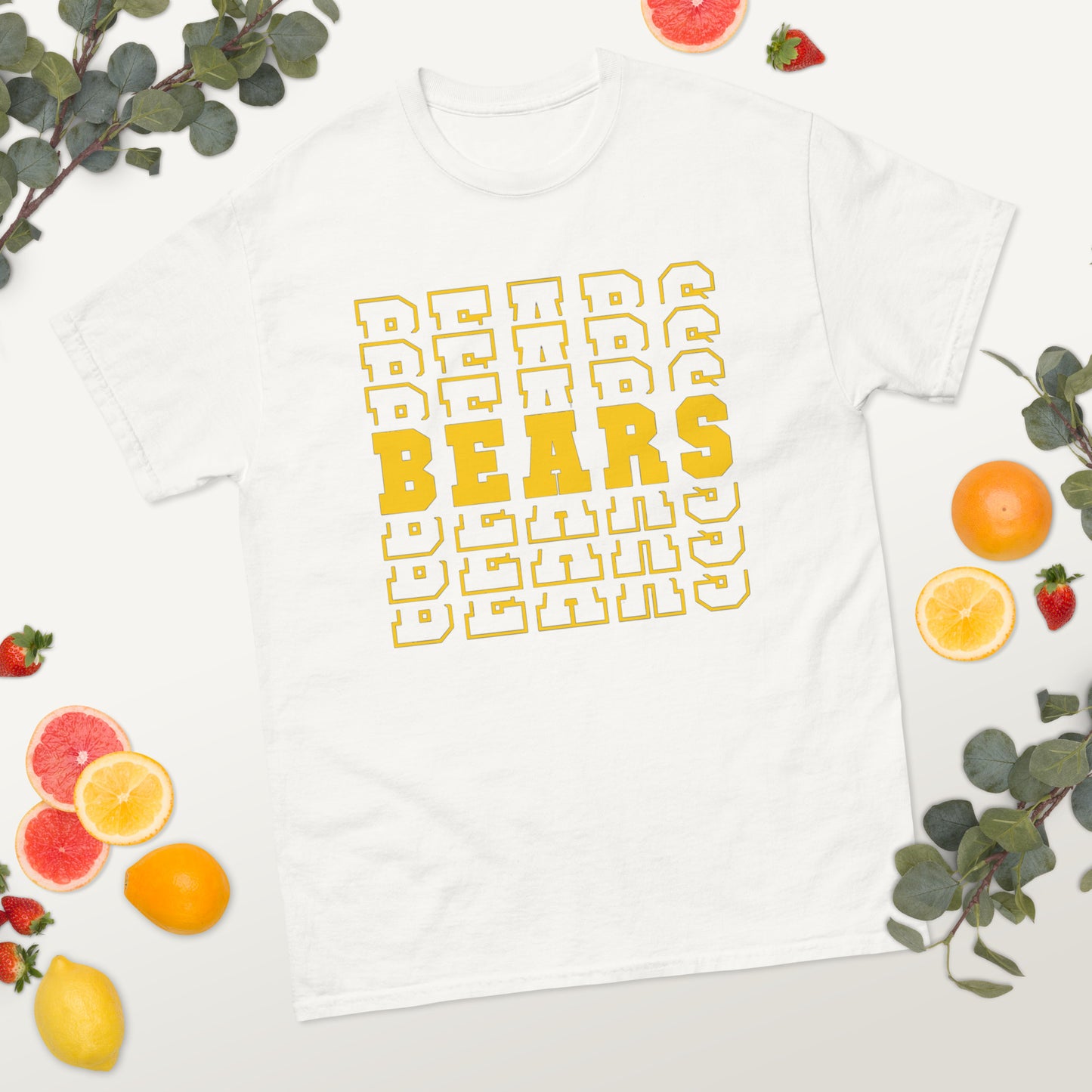 Blue and Gold Gause Bears Stacked Logo classic tee