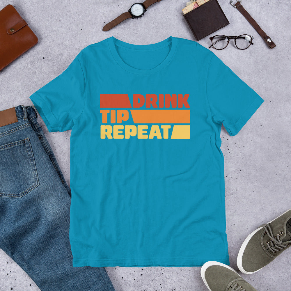 Drink Tip Repeat Bartender Unisex t-shirt