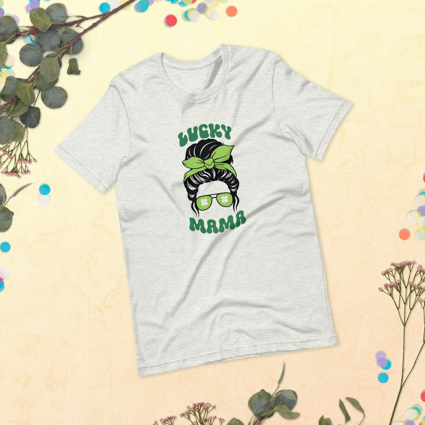 Messy Bun Lucky Mama/Momma St. Patrick's Day Unisex t-shirt