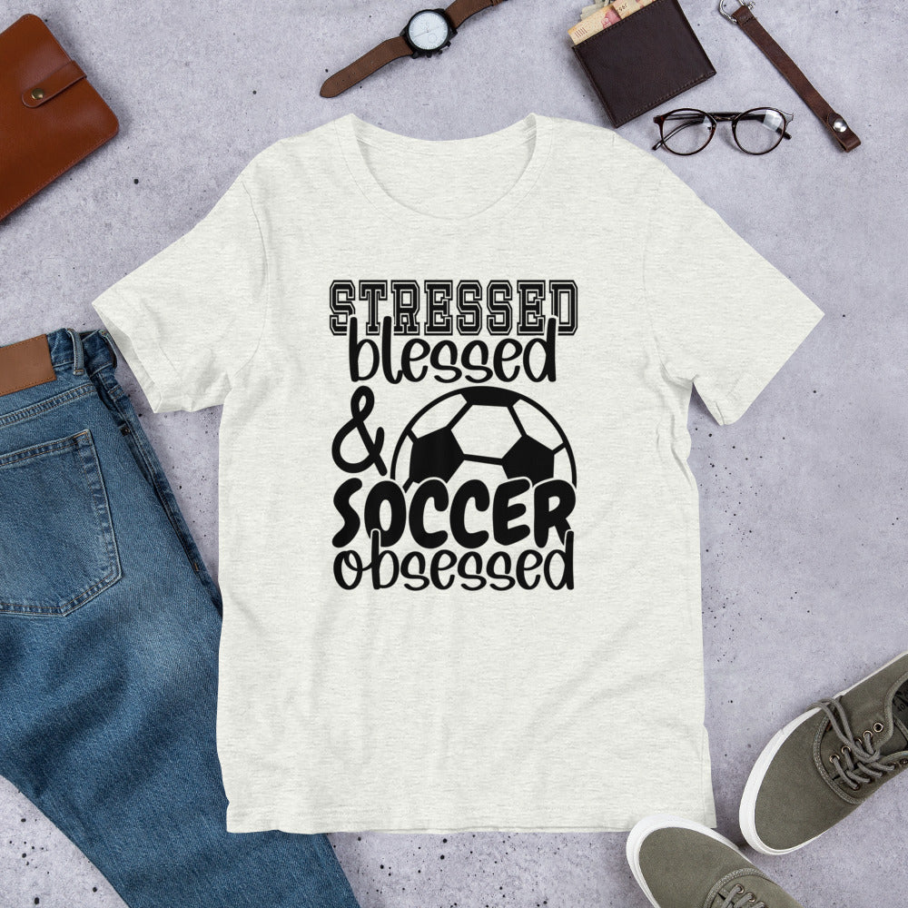 Stressed Blessed & Soccer Obsessed Unisex t-shirt