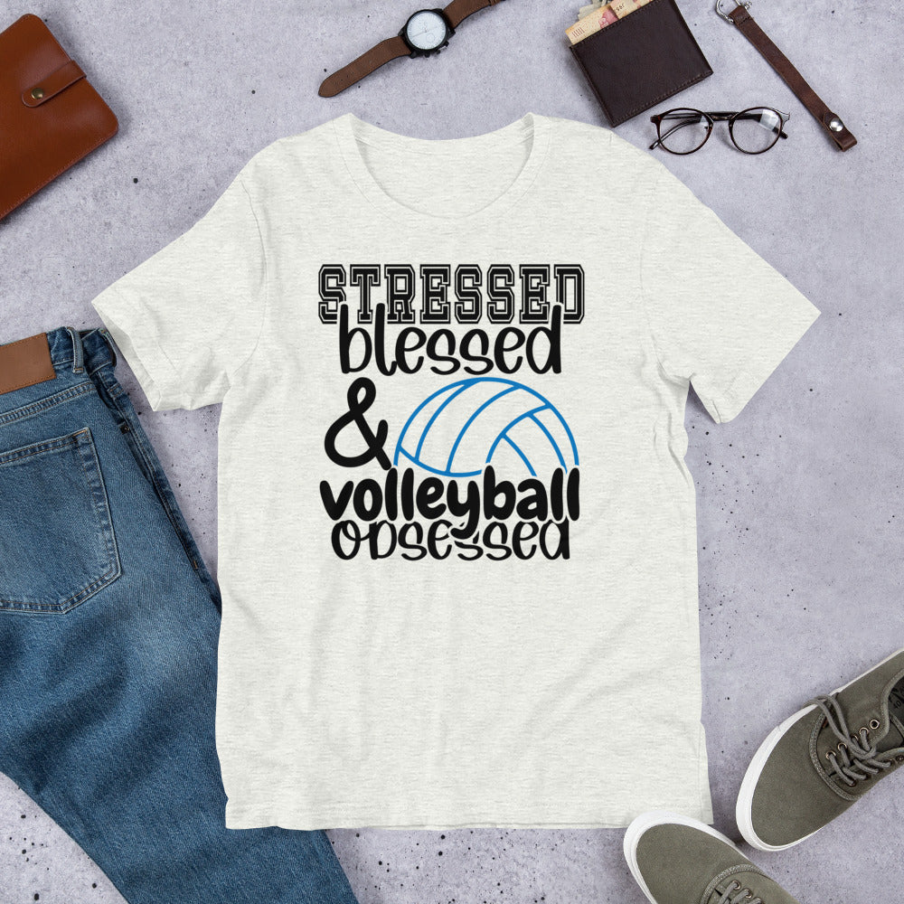 Stressed Blessed & Volleyball Obsessed Unisex t-shirt